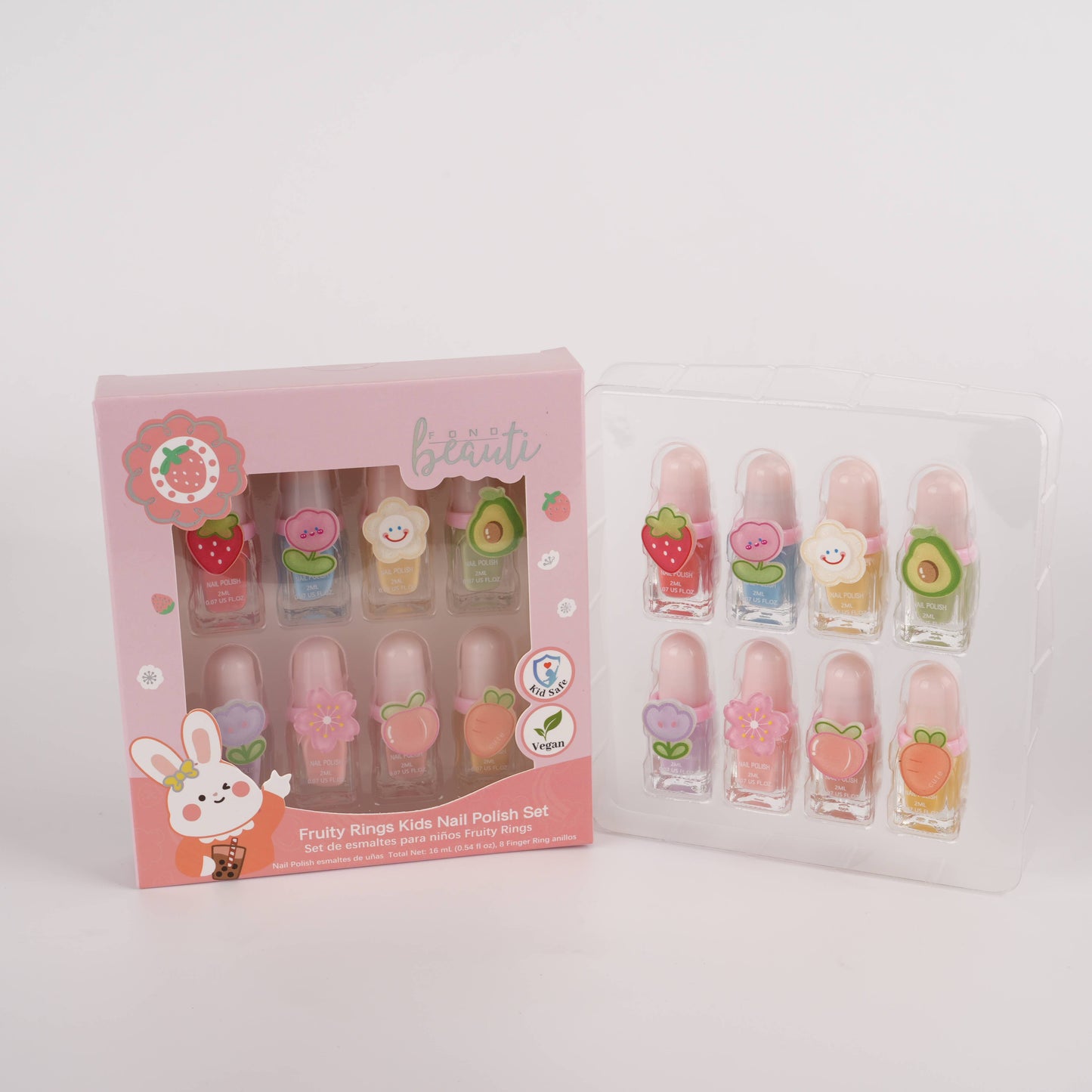 Fruity Ring Kids Nail Polish Set Water-Based Non-Toxic Vegan