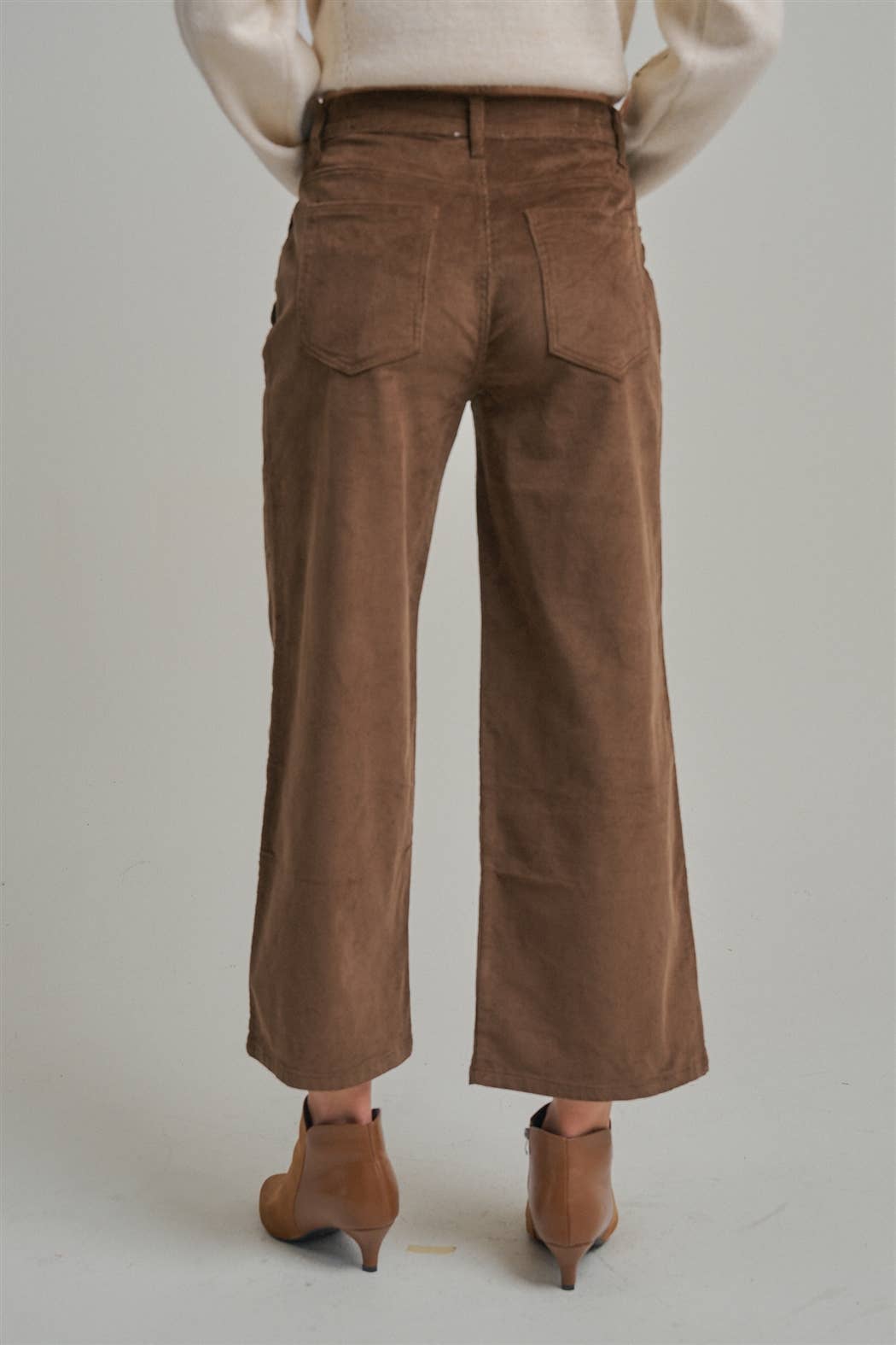 STRETCH CORDUROY WIDE LEG PANTS