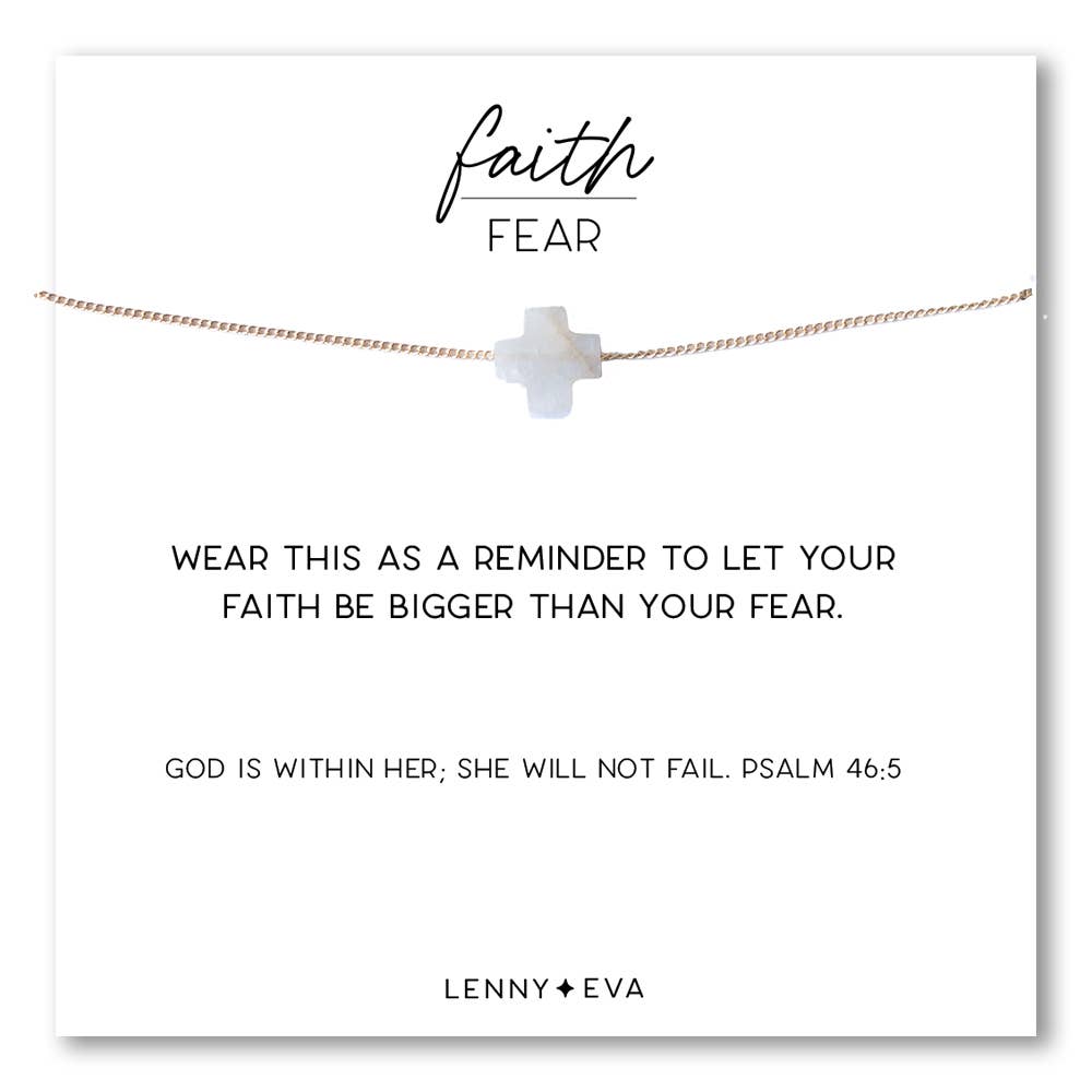 Faith Over Fear Combo: Bracelet-Labradorite Gems