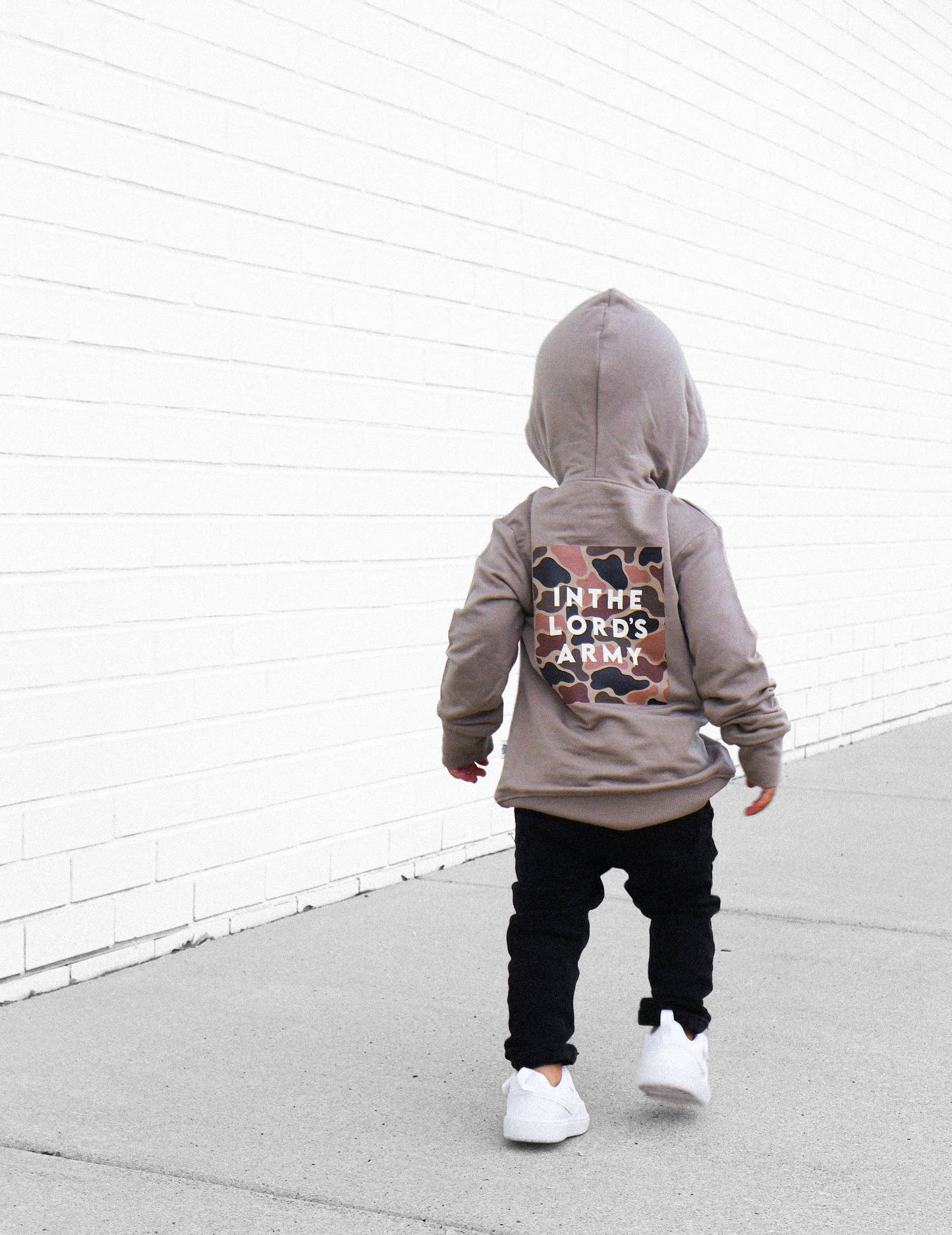 In the Lord's Army Tan Kids Hoodie