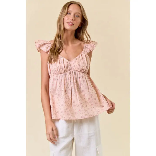 Sweetheart Neckline Ruffled Strap Babydoll Top