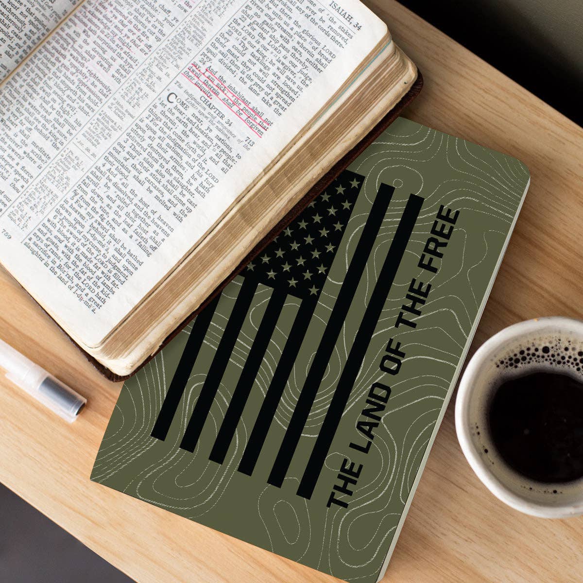 HOLD FAST Mens Paperback Journal LOTF Topo: Green