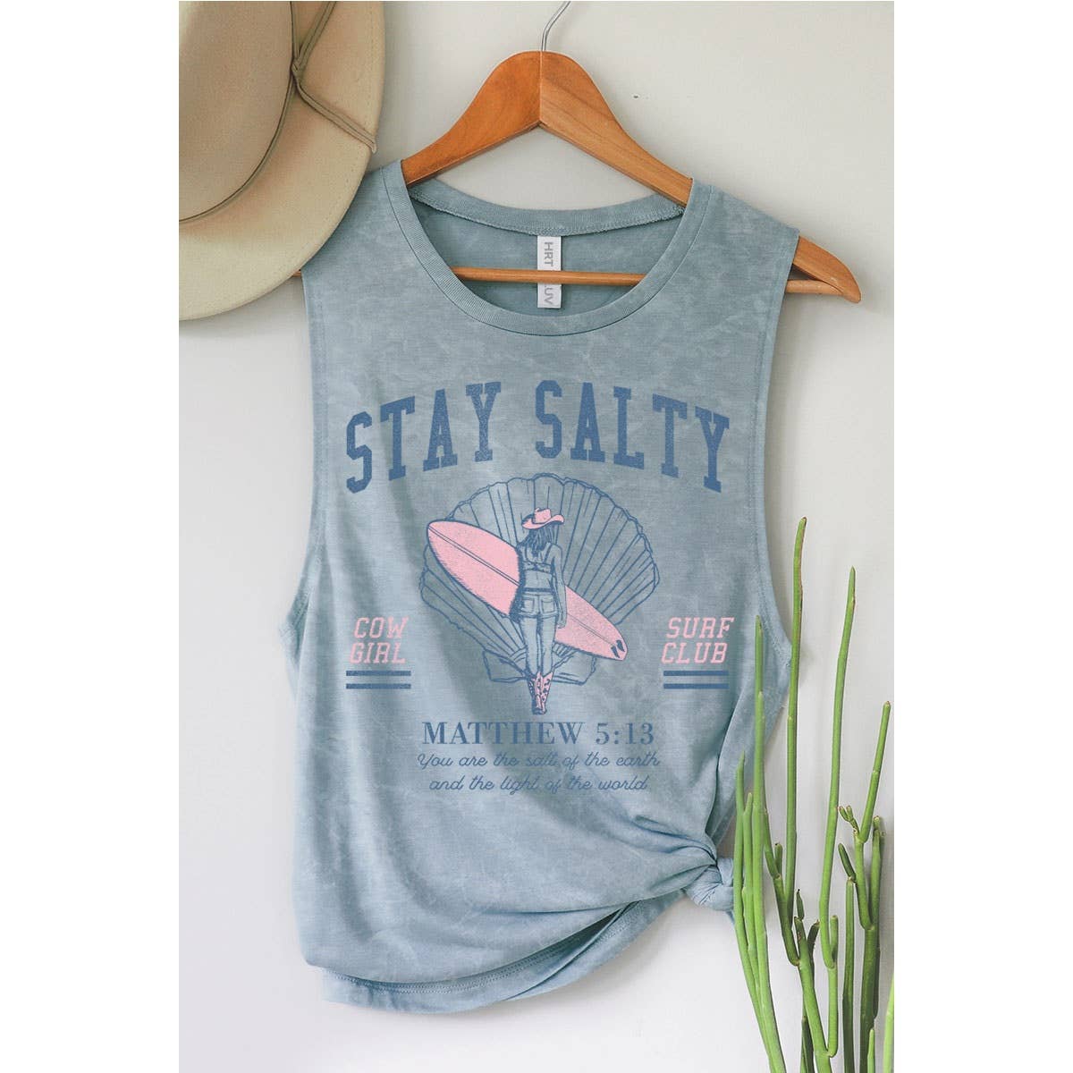 STAY SALTY MINERAL GRAPHIC TANK TOP