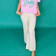 Mini Polka Dot Stretchy Ivory Denim