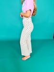 Mini Polka Dot Stretchy Ivory Denim