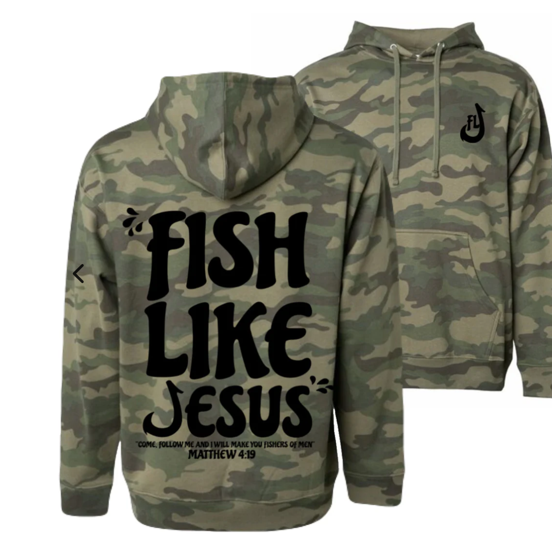 Fish Like Jesus Hoodie - Camo