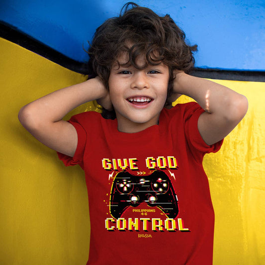 Kerusso Kidz T-Shirt Give God Control: True Red