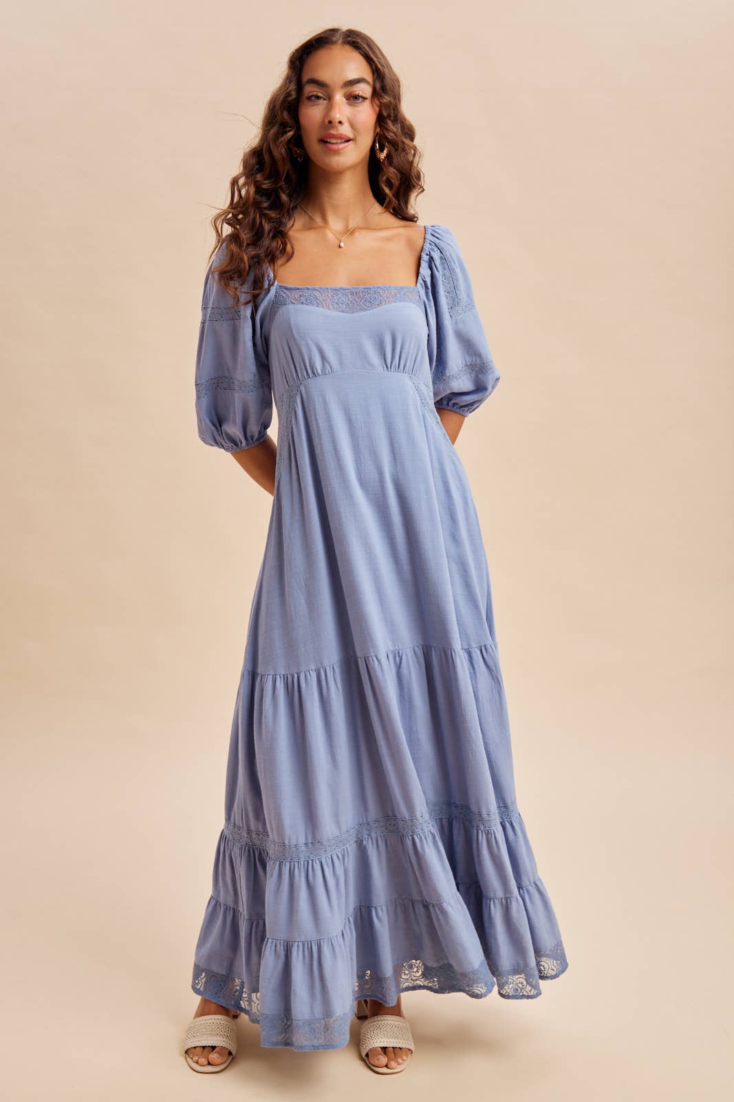 LACE INSET MAXI DRESS