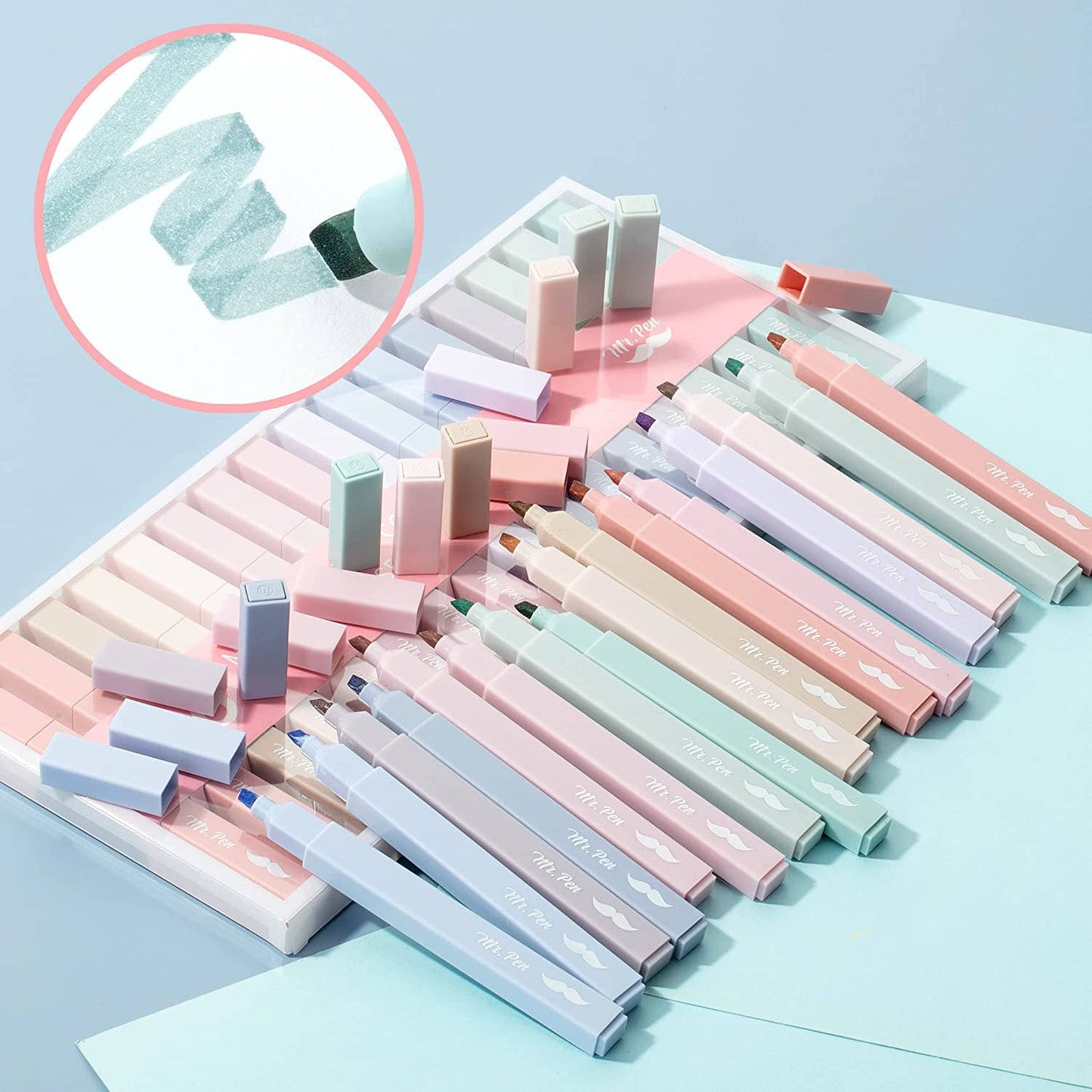 Aesthetic Highlighters, 16 pcs, Chisel Tip, Morandi