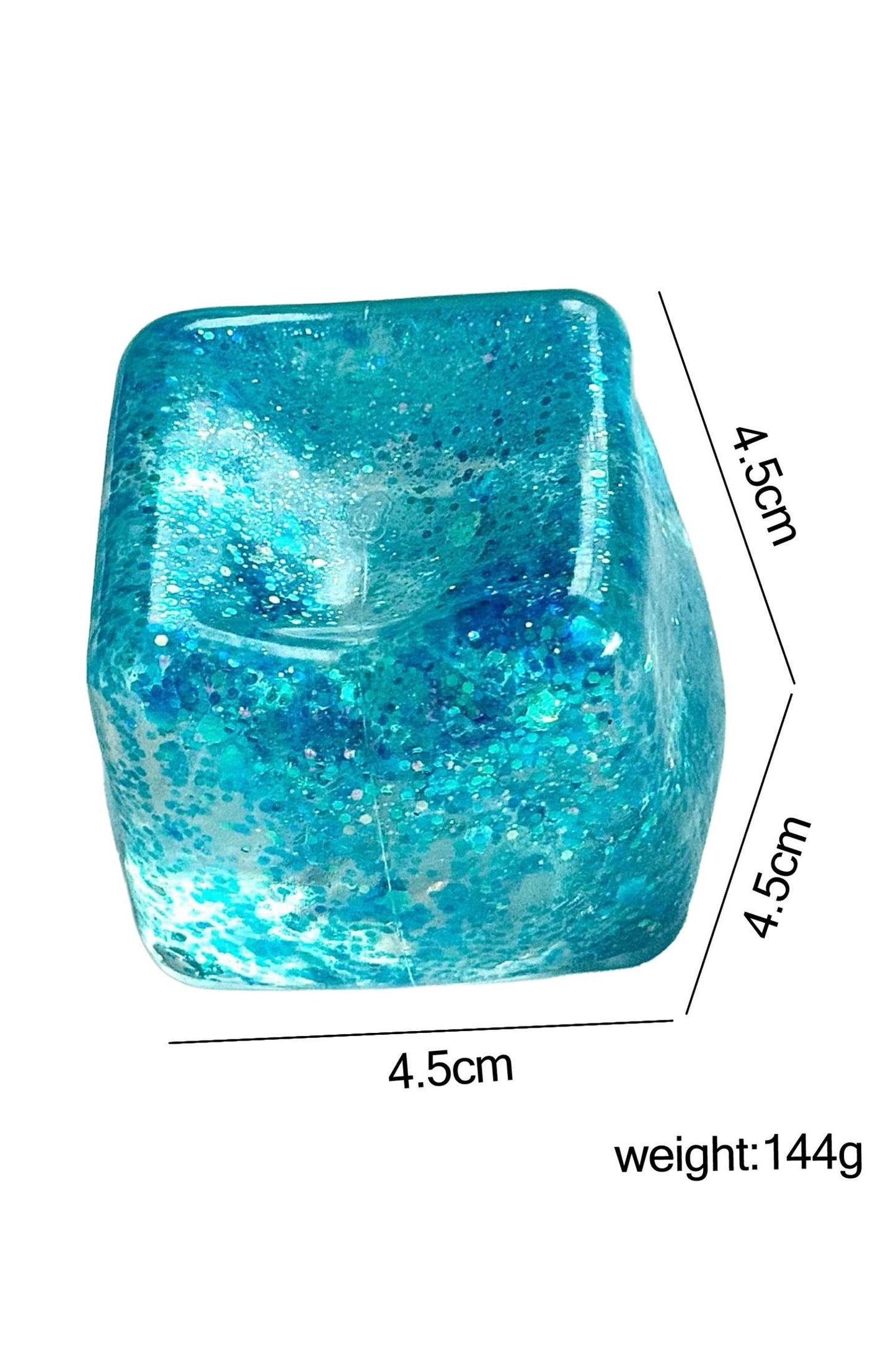 Glitter Shell Stress Relief Squish Ball Toy: Light Blue / One Size