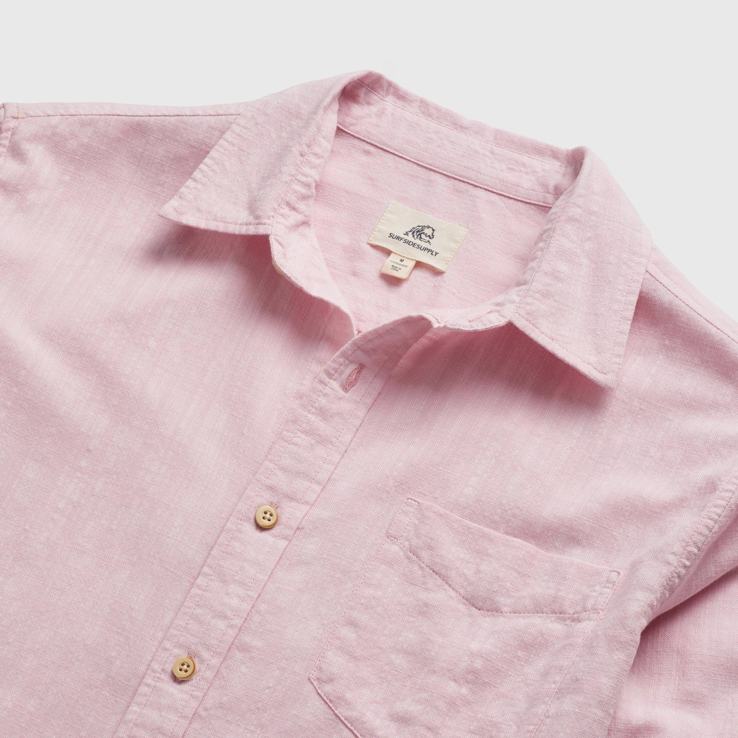 Long Sleeve Collared Button Down Shirt - Coral Blush