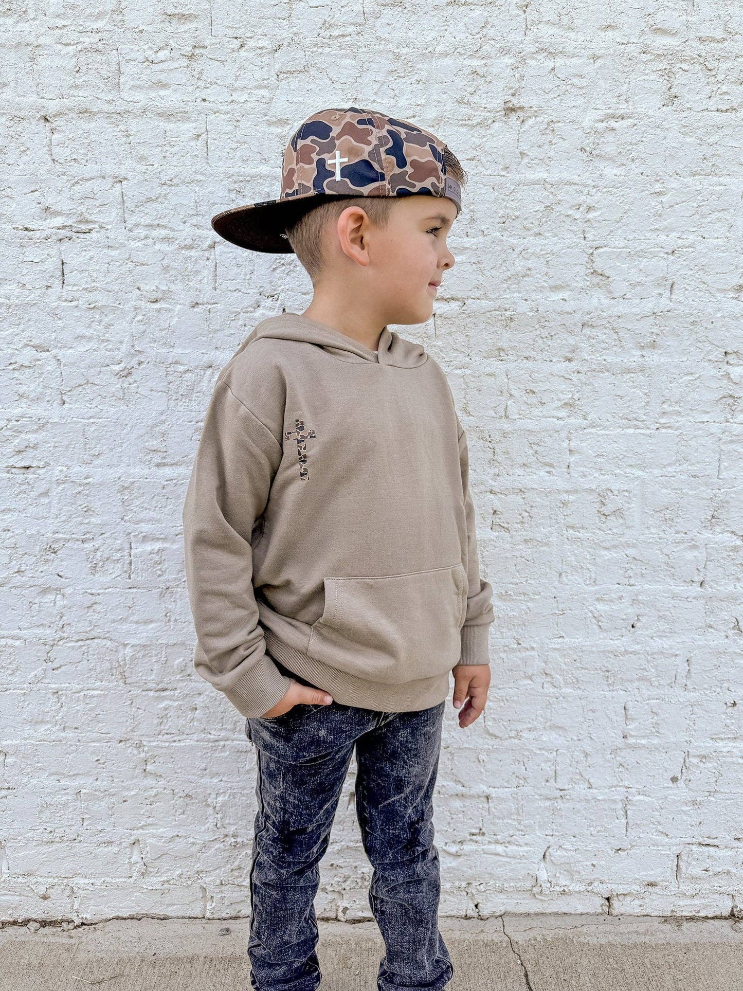 In the Lord's Army Tan Kids Hoodie
