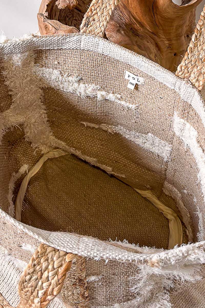 Handwoven Soft Beige Tones Casual Tote Bag