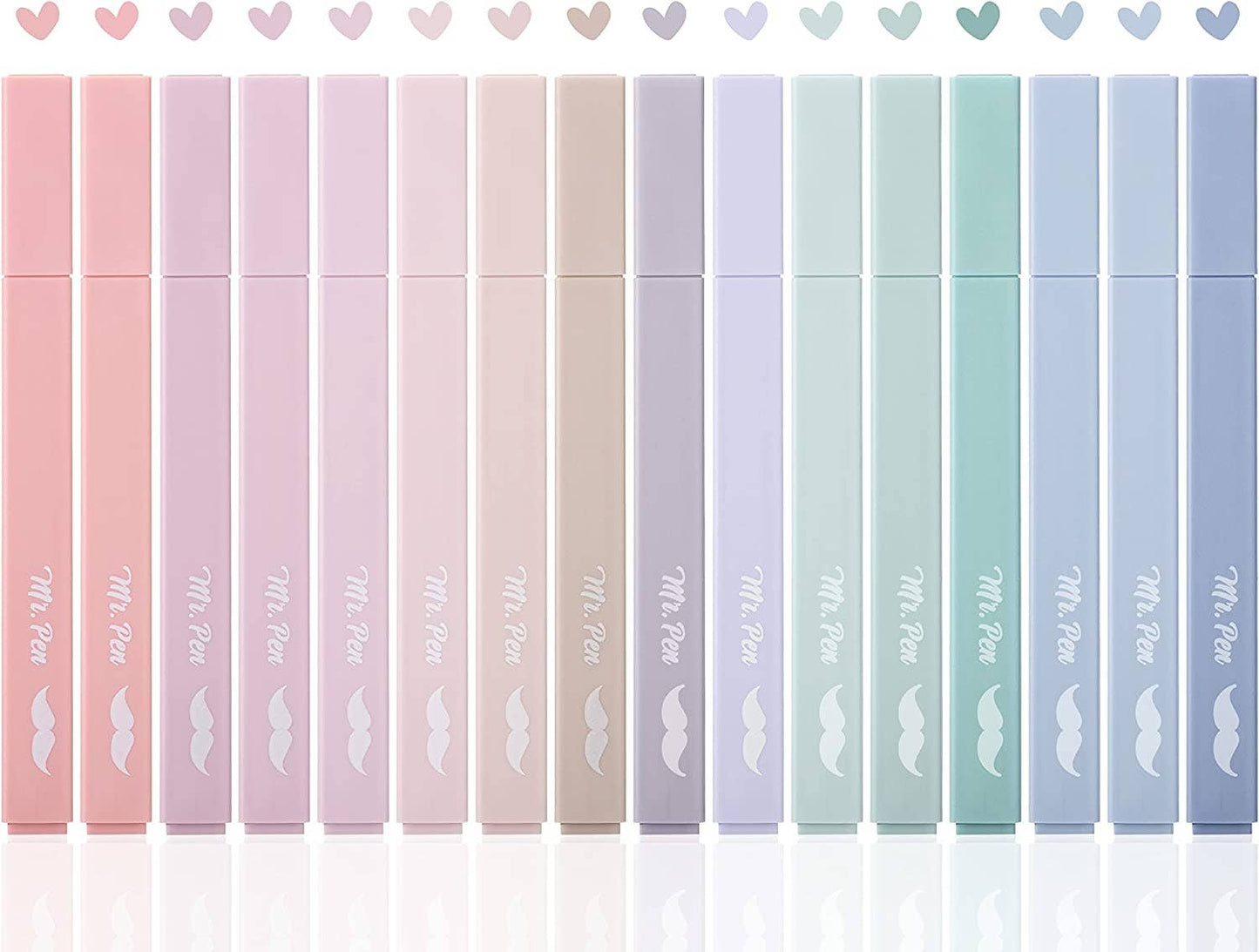 Aesthetic Highlighters, 16 pcs, Chisel Tip, Morandi