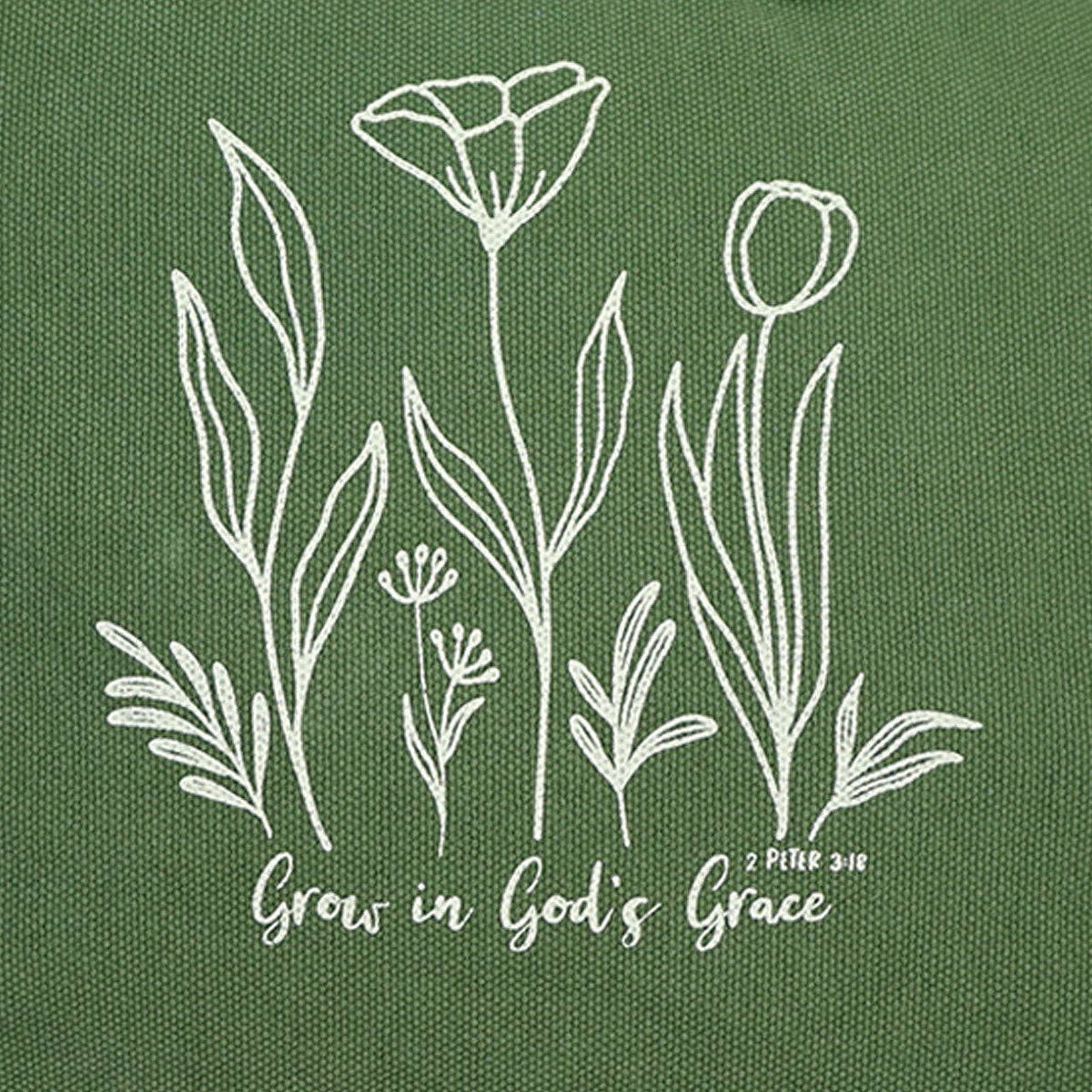 Grace & truth Tote Bag Grow In God's Grace: Green