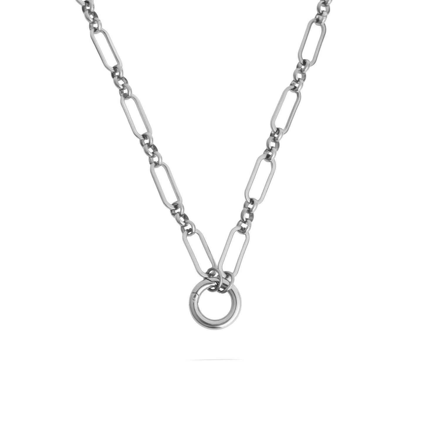 18K Gold PVD Stainless Steel Long Paperclip Charm Necklace