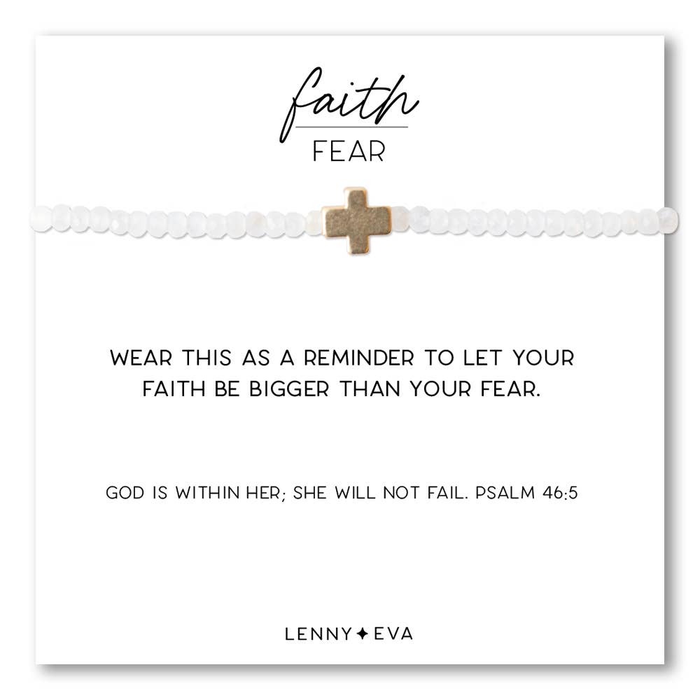 Faith Over Fear Combo: Bracelet-Moonstone 3mm