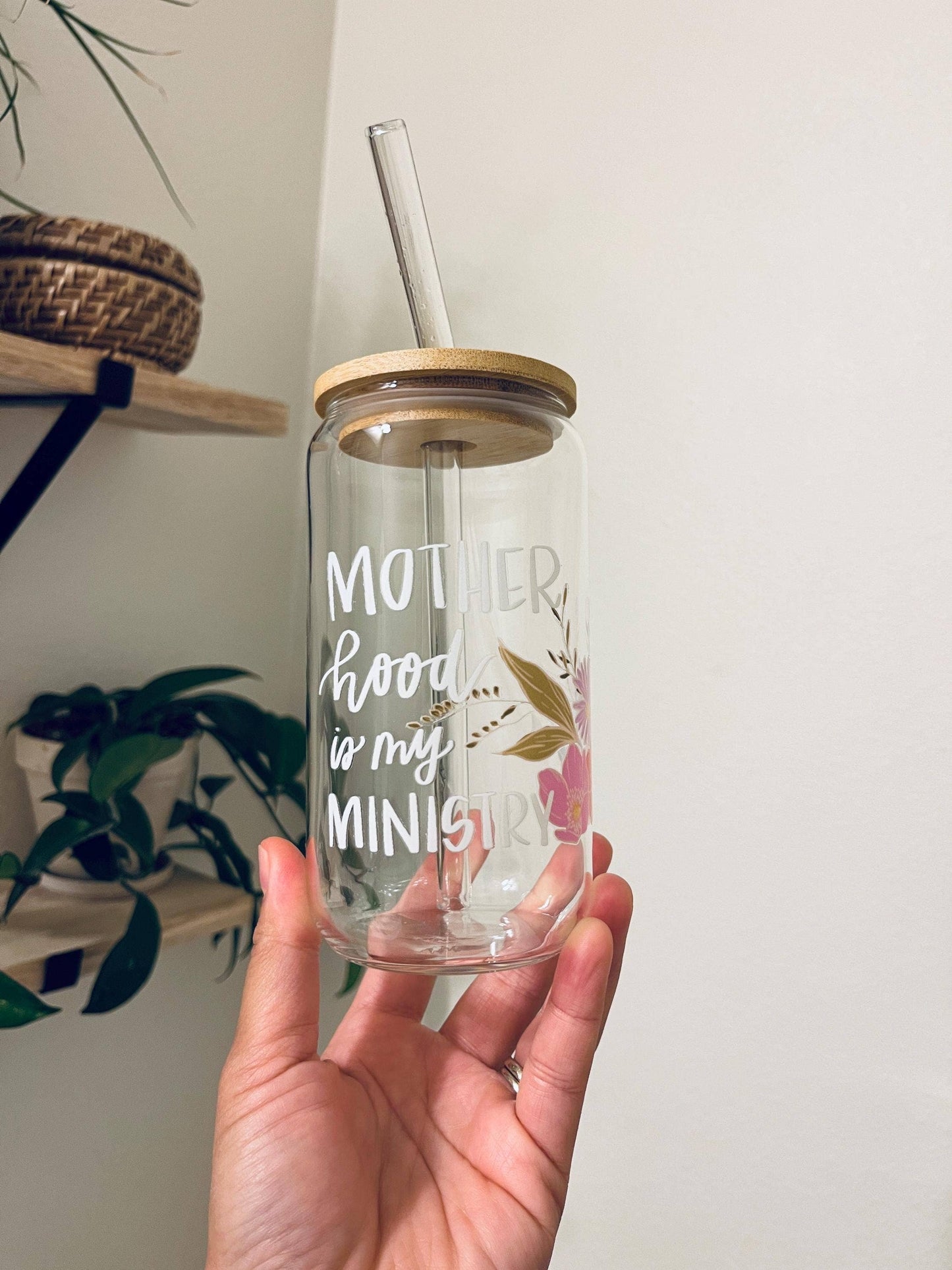 Motherhood is my Ministry Glass Cup