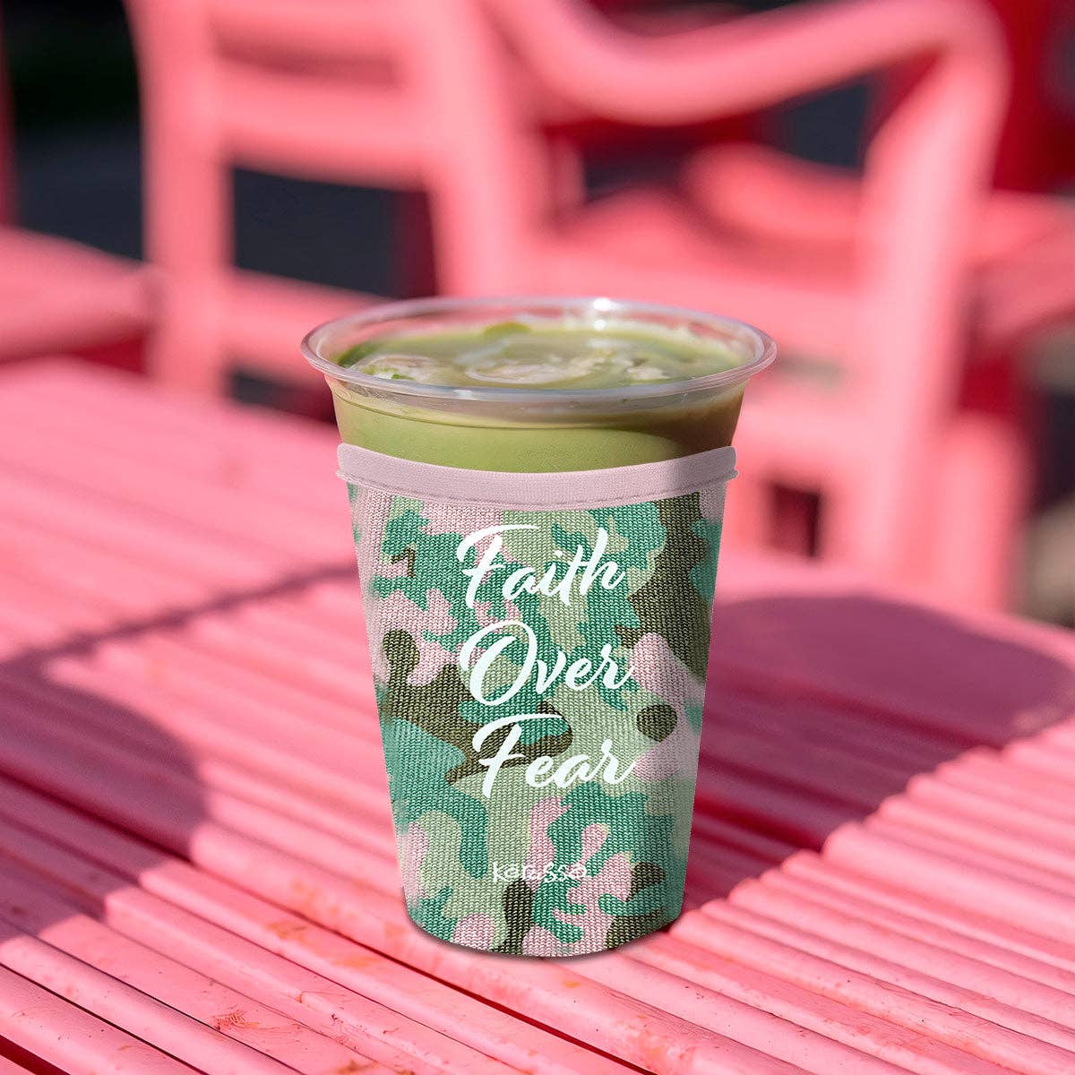 Kerusso Drink Sleeve Faith Over Fear: Camo