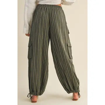 Striped Cargo Pants | OLIVE