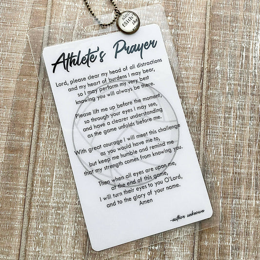 Sports Prayer Bag Tag / Bookmark / Prayer Card with Charm : Volleyball