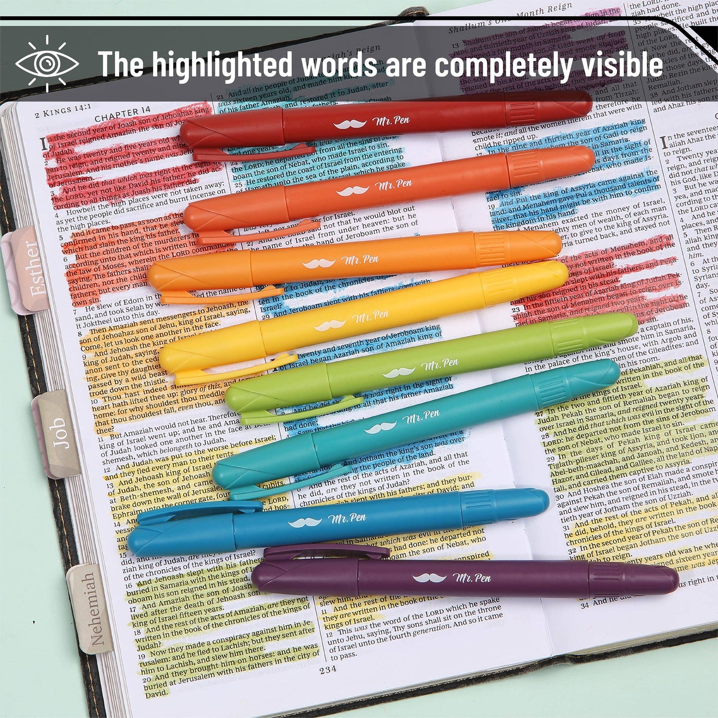 Mr Pen Gel Bible Highlighters 16 Pack Assorted Colors