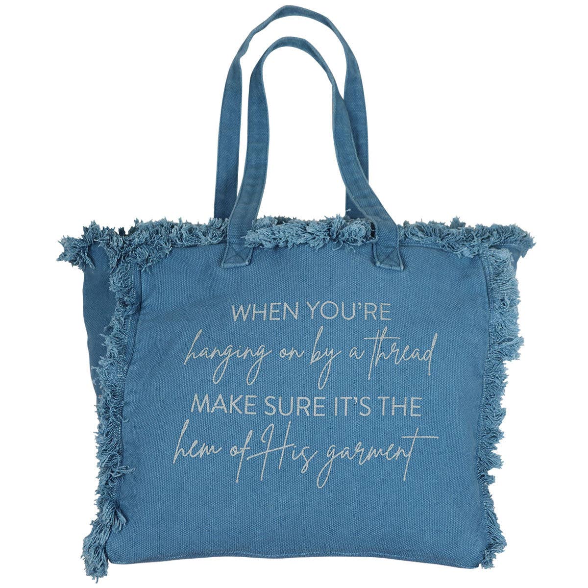 Grace & truth Tote Bag Hem Of His Garment: Blue