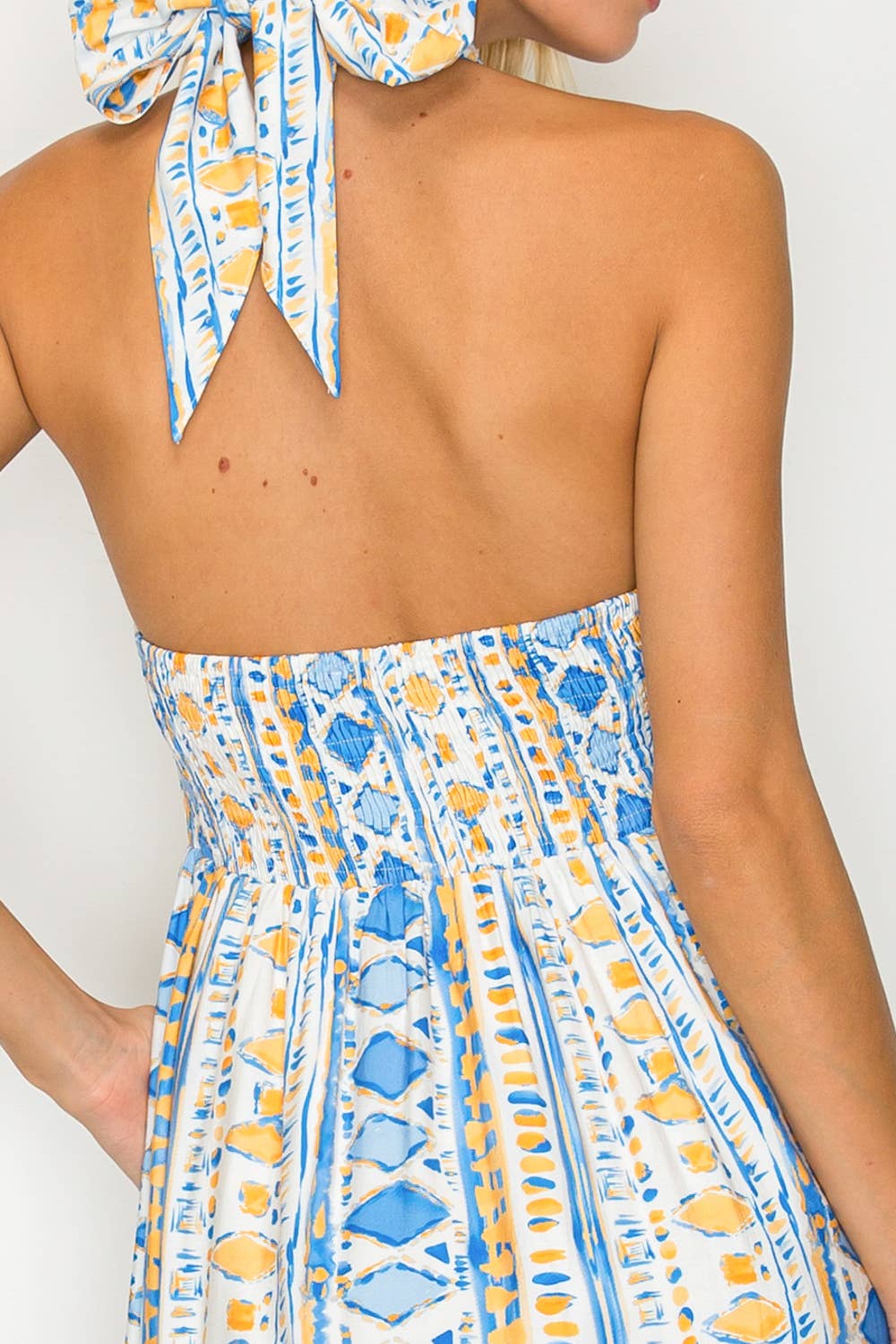 Aegean Rhythm Halter Dress