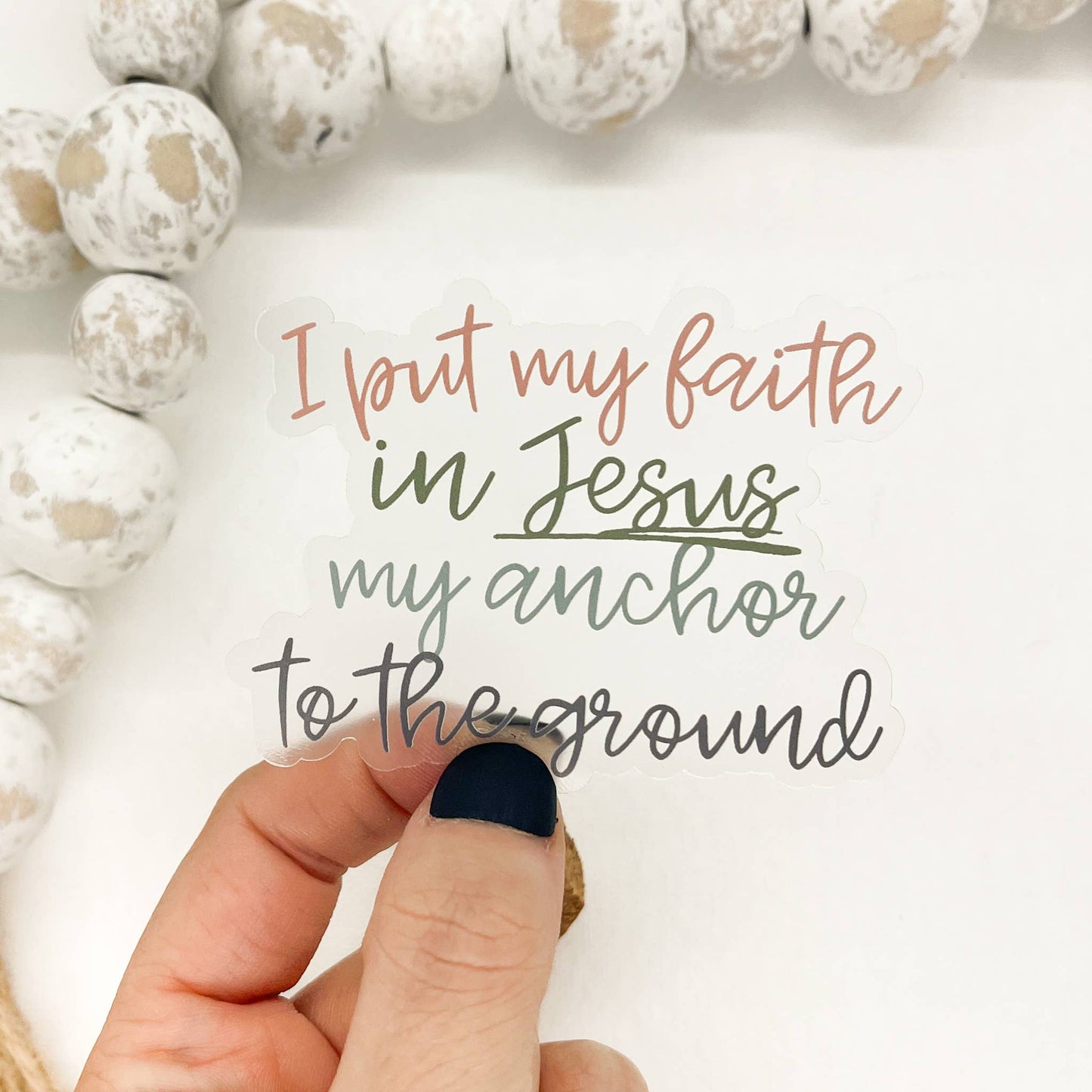 I Put My Faith In Jesus,  Clear Vinyl, Sticker, 3x3 in