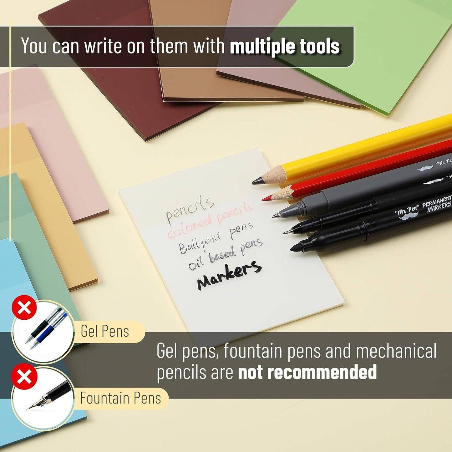 Mr. Pen Transparent Sticky Notes - 600 Sheets, 3"x4"