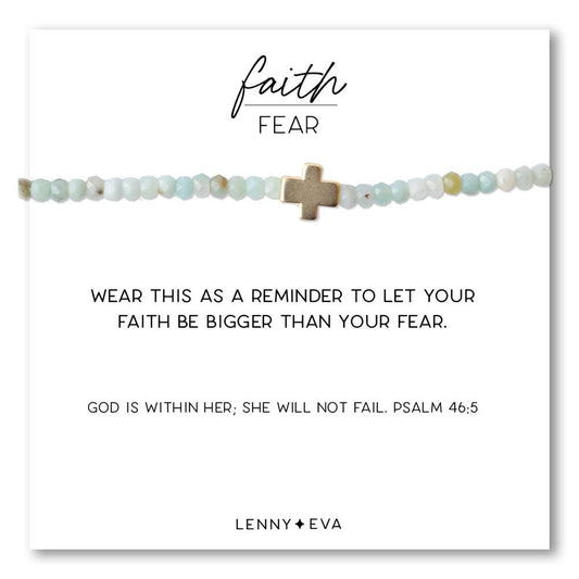 Faith Over Fear Combo: Bracelet-Amazonite 3mm