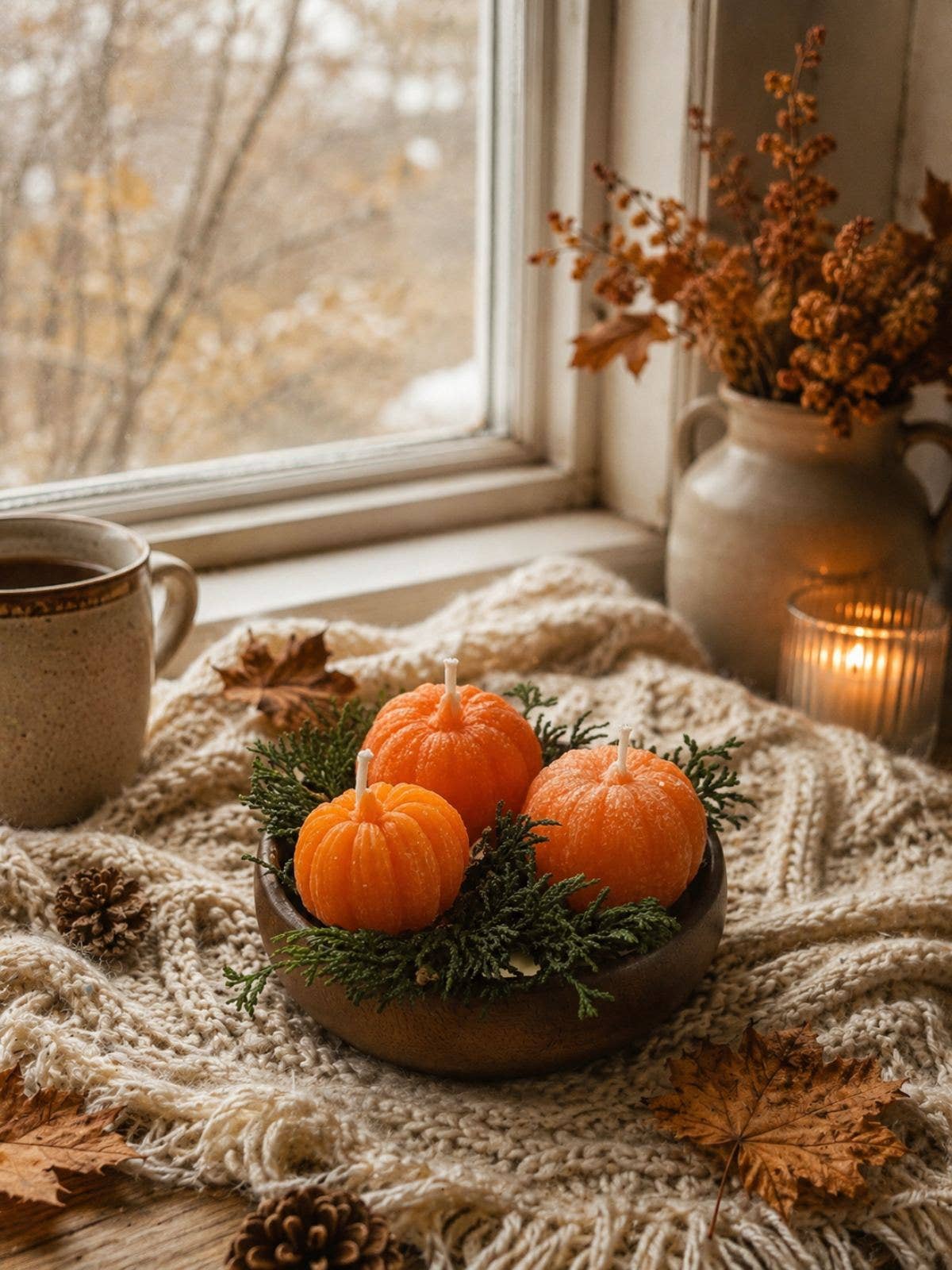 Autumn Pumpkin Candle Bowl