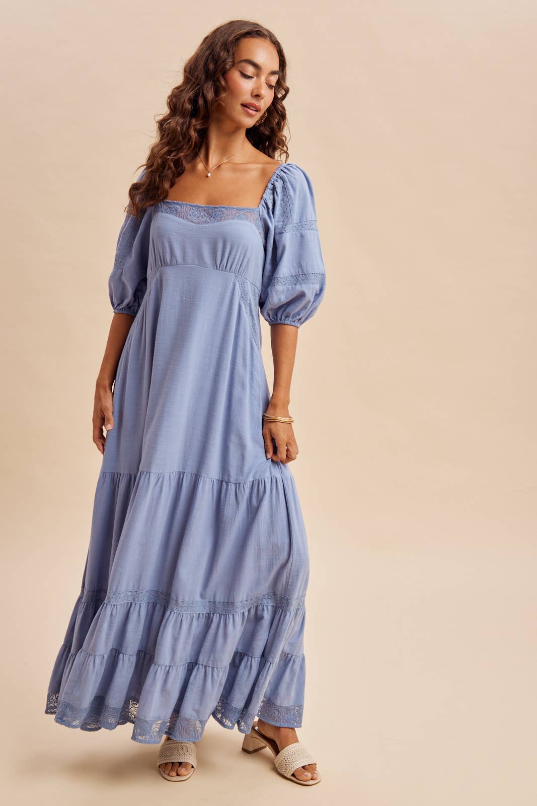 LACE INSET MAXI DRESS