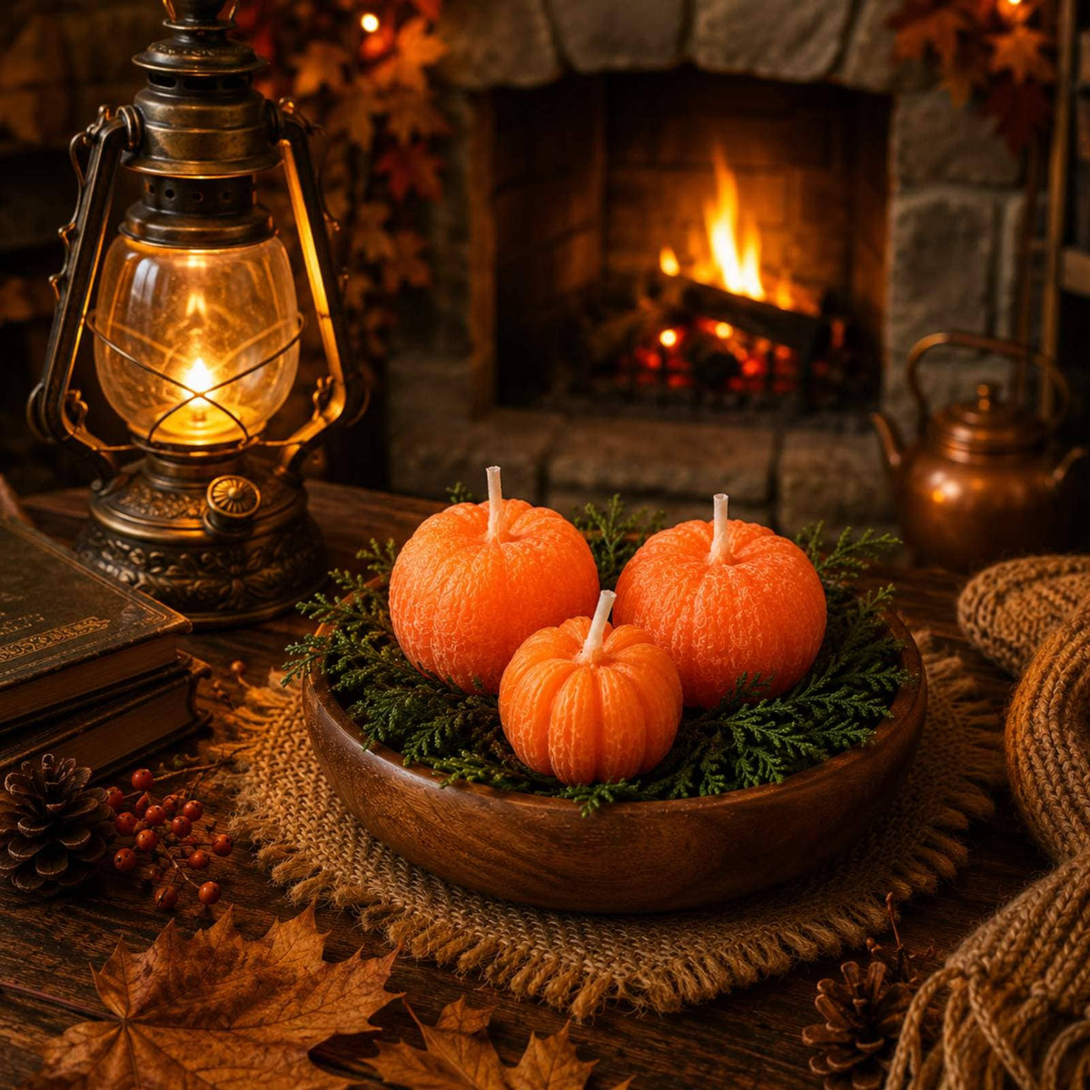 Autumn Pumpkin Candle Bowl