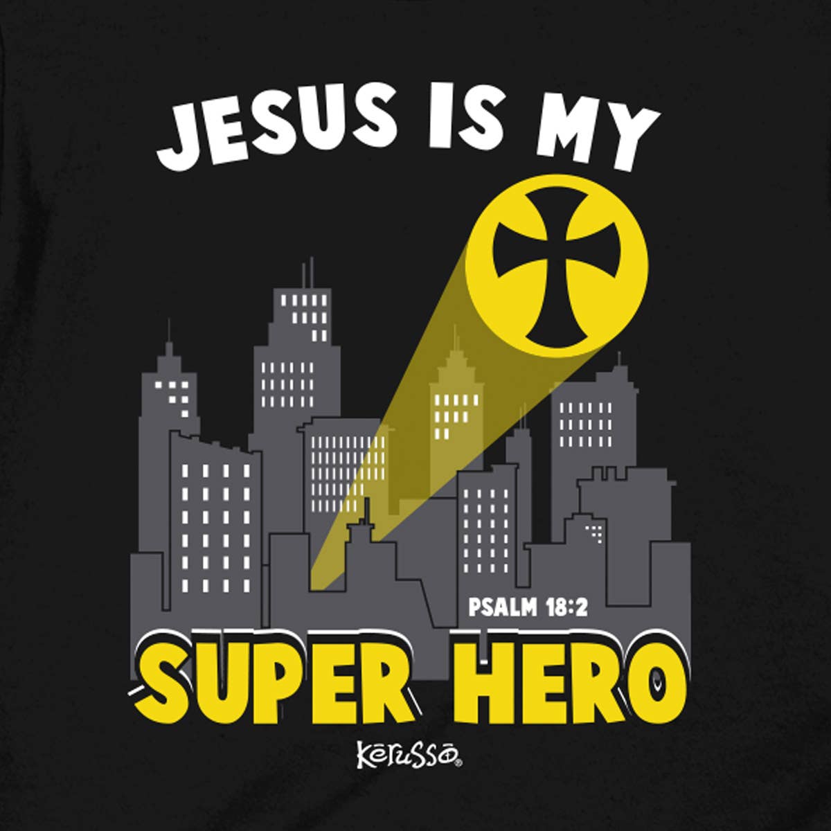 Kids T-Shirt Jesus Super Hero: Black