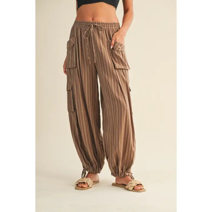 Striped Cargo Pants | OLIVE