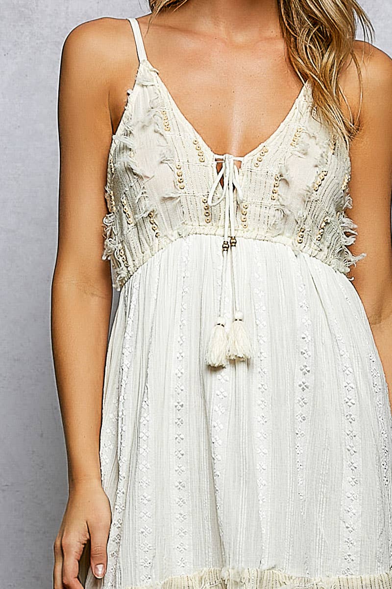 V-Neck Smocked Dress