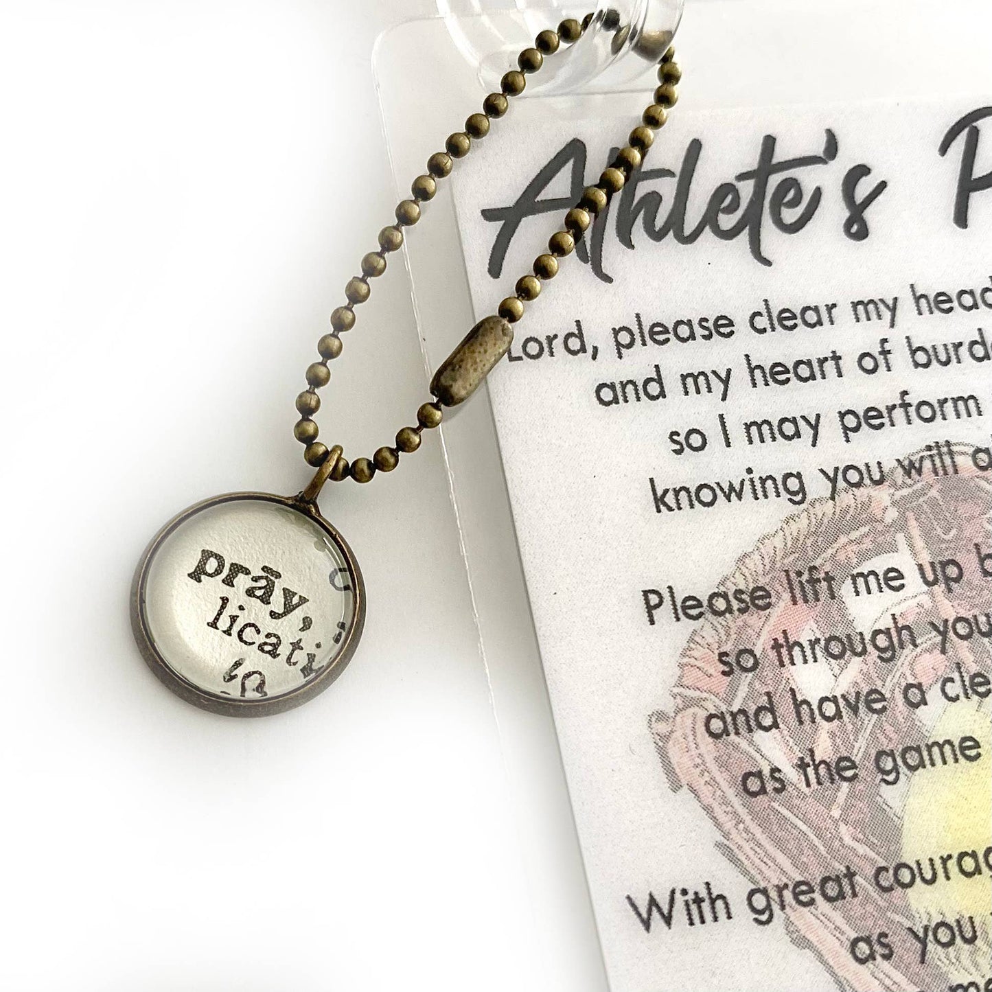 Sports Prayer Bag Tag / Bookmark / Prayer Card with Charm : Volleyball