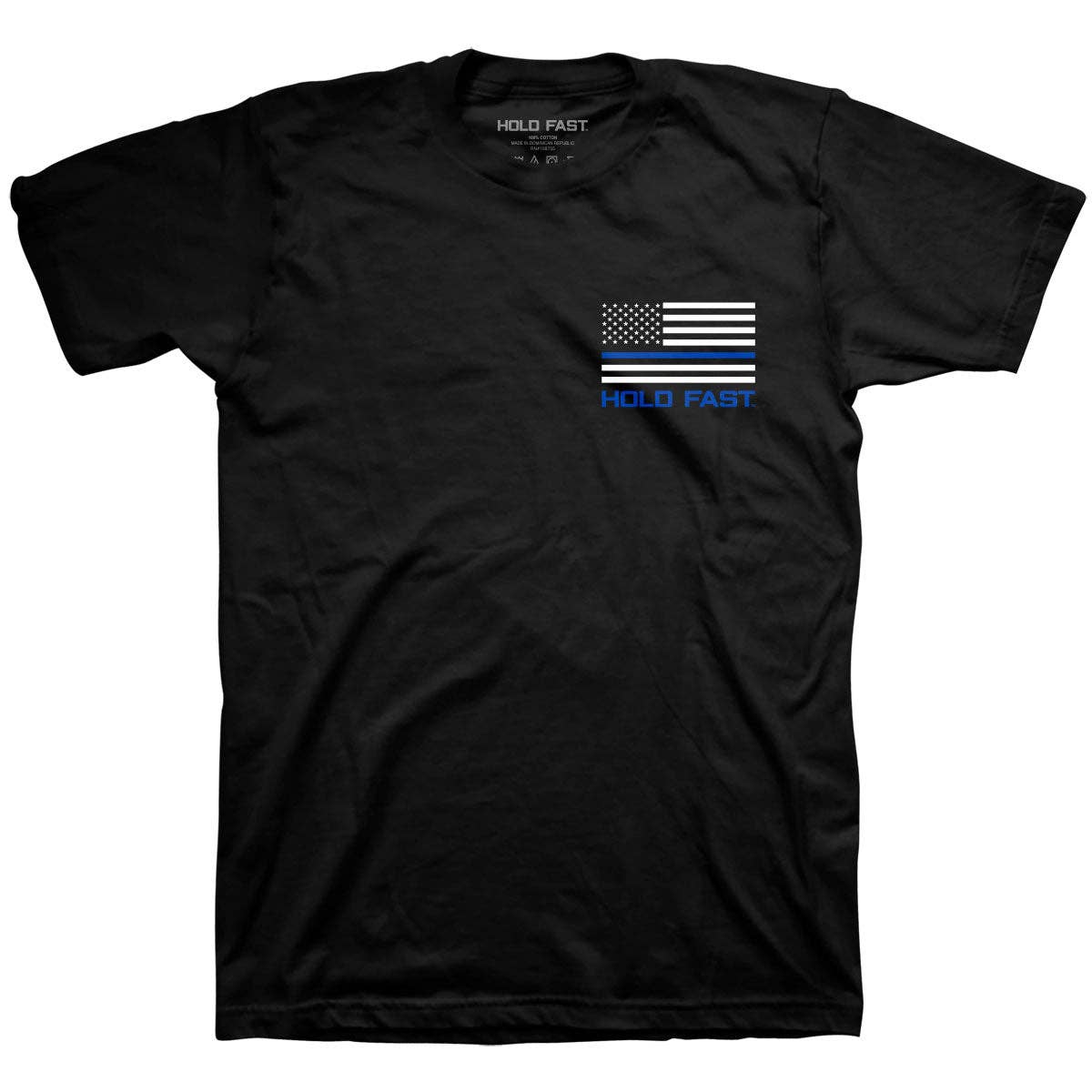 HOLD FAST Mens T-Shirt Police Flag: Black