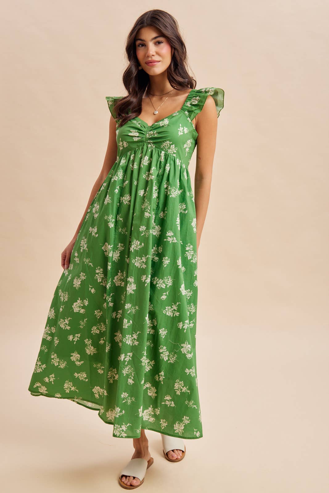 COTTON FLORAL MAXI DRESS