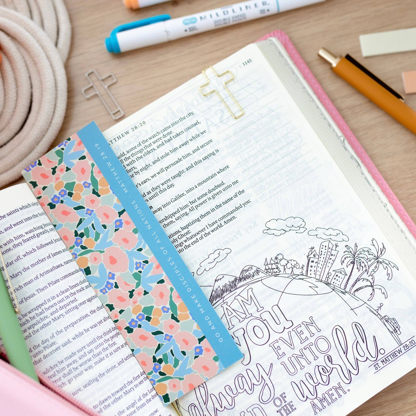 Bookmark + Cross Paper Clips: Matthew 28:19