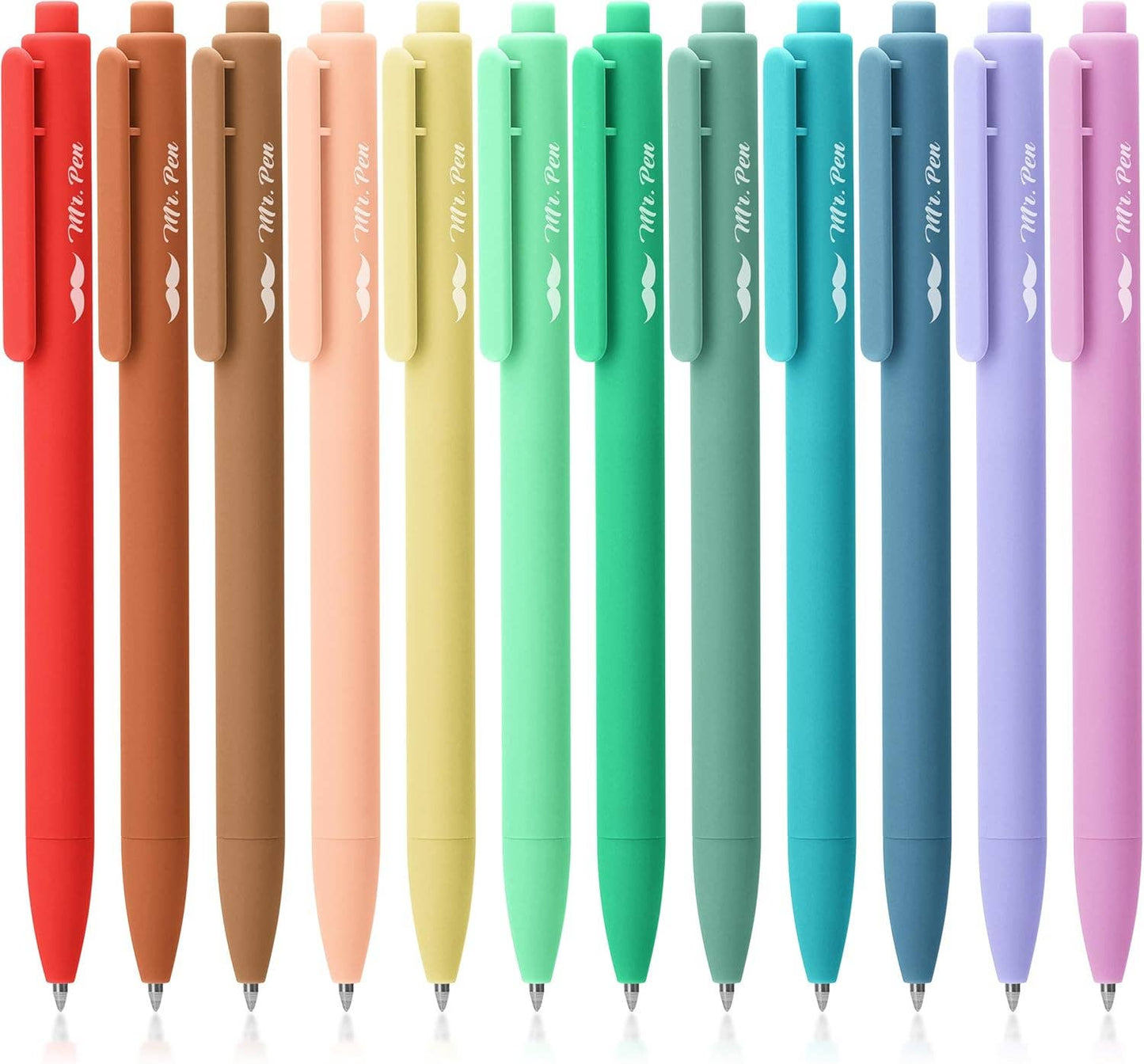 Retractable Gel Pens, 12 Pack, Assorted Colors, Fast Dry,