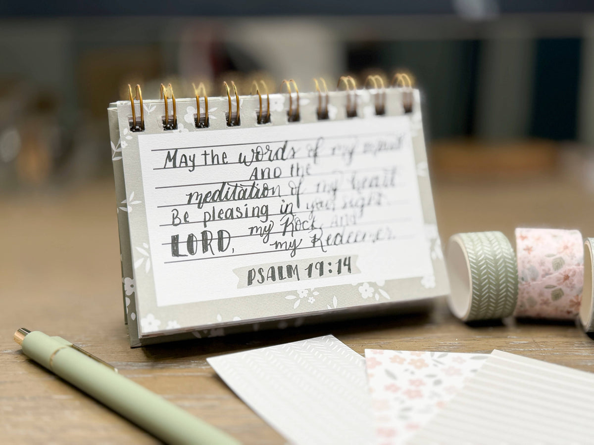 Green Floral Bible Verse Memory Journal