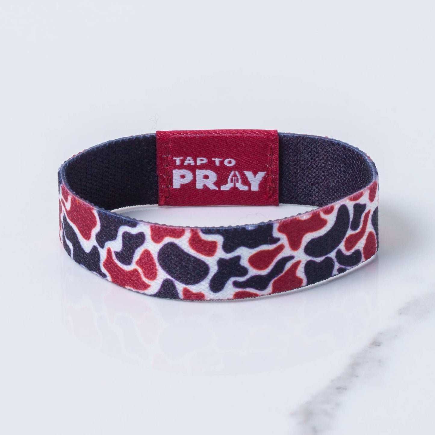 Tap To Pray™ Wristbands - Team Camo - Maroon & Black: Large