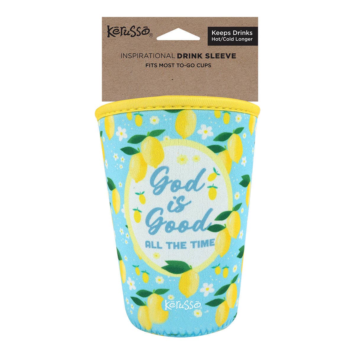 Kerusso Drink Sleeve Lemons: Blue/Yellow