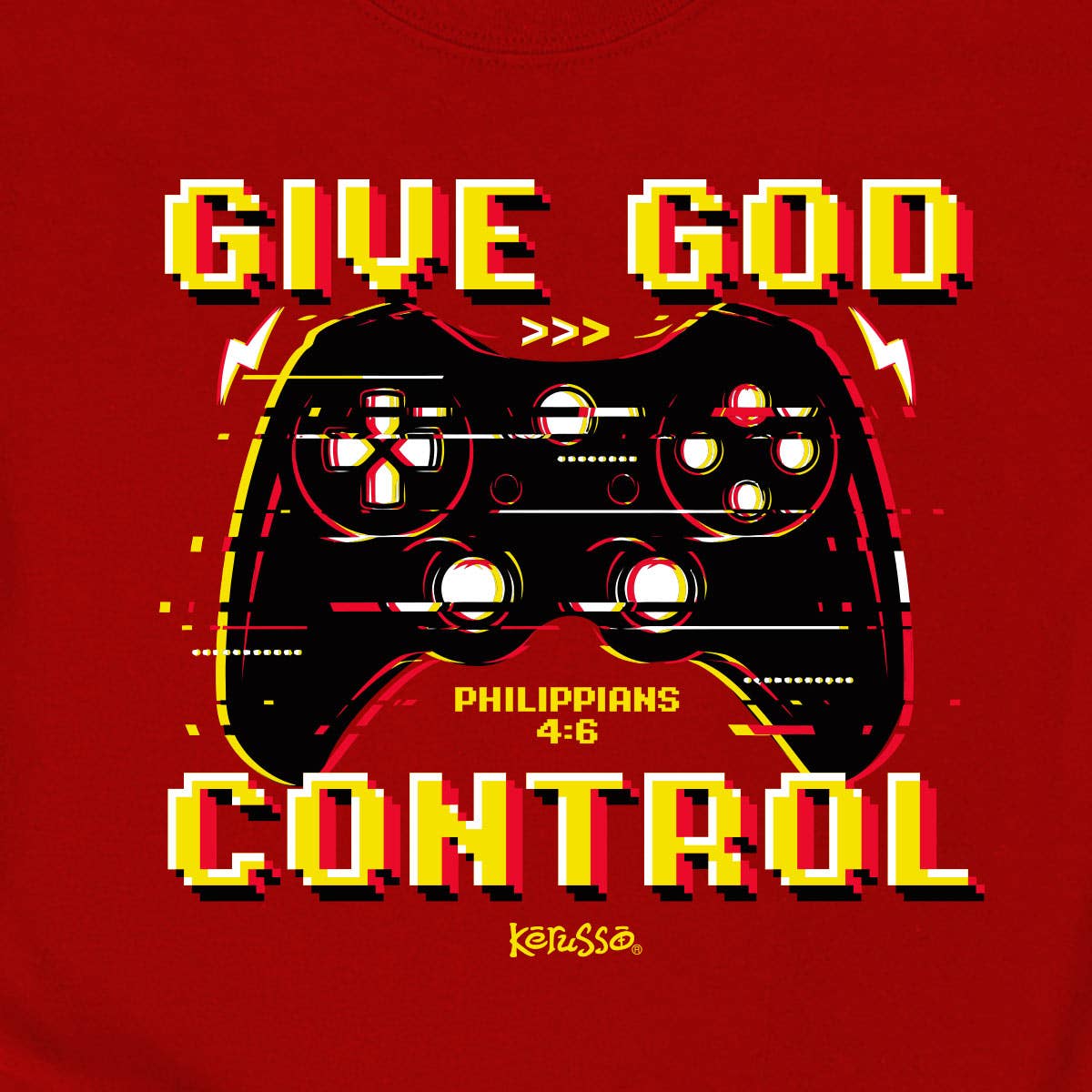 Kerusso Kidz T-Shirt Give God Control: True Red