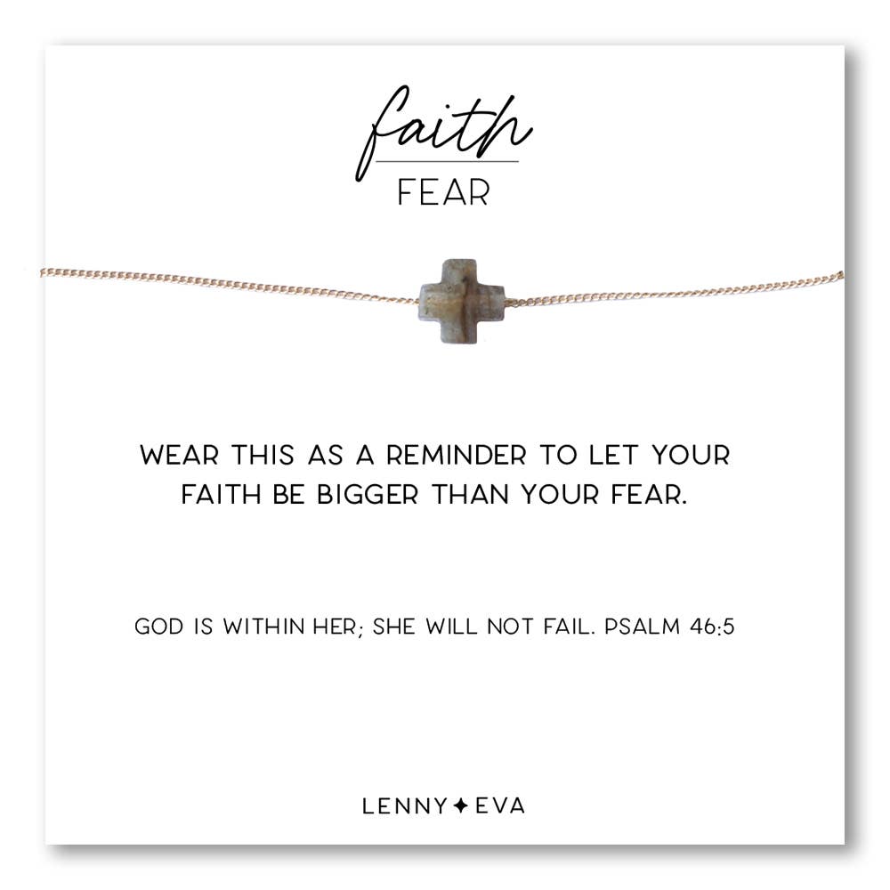 Faith Over Fear Combo: Bracelet-Moonstone Gems