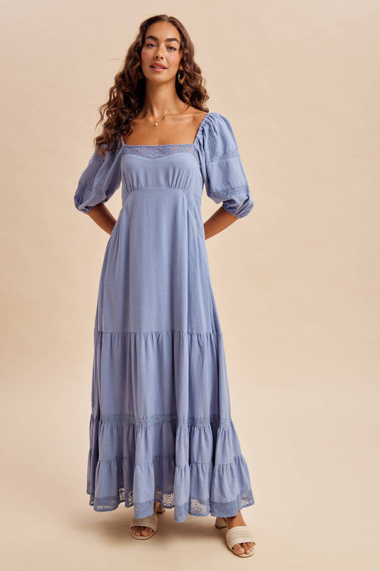 LACE INSET MAXI DRESS