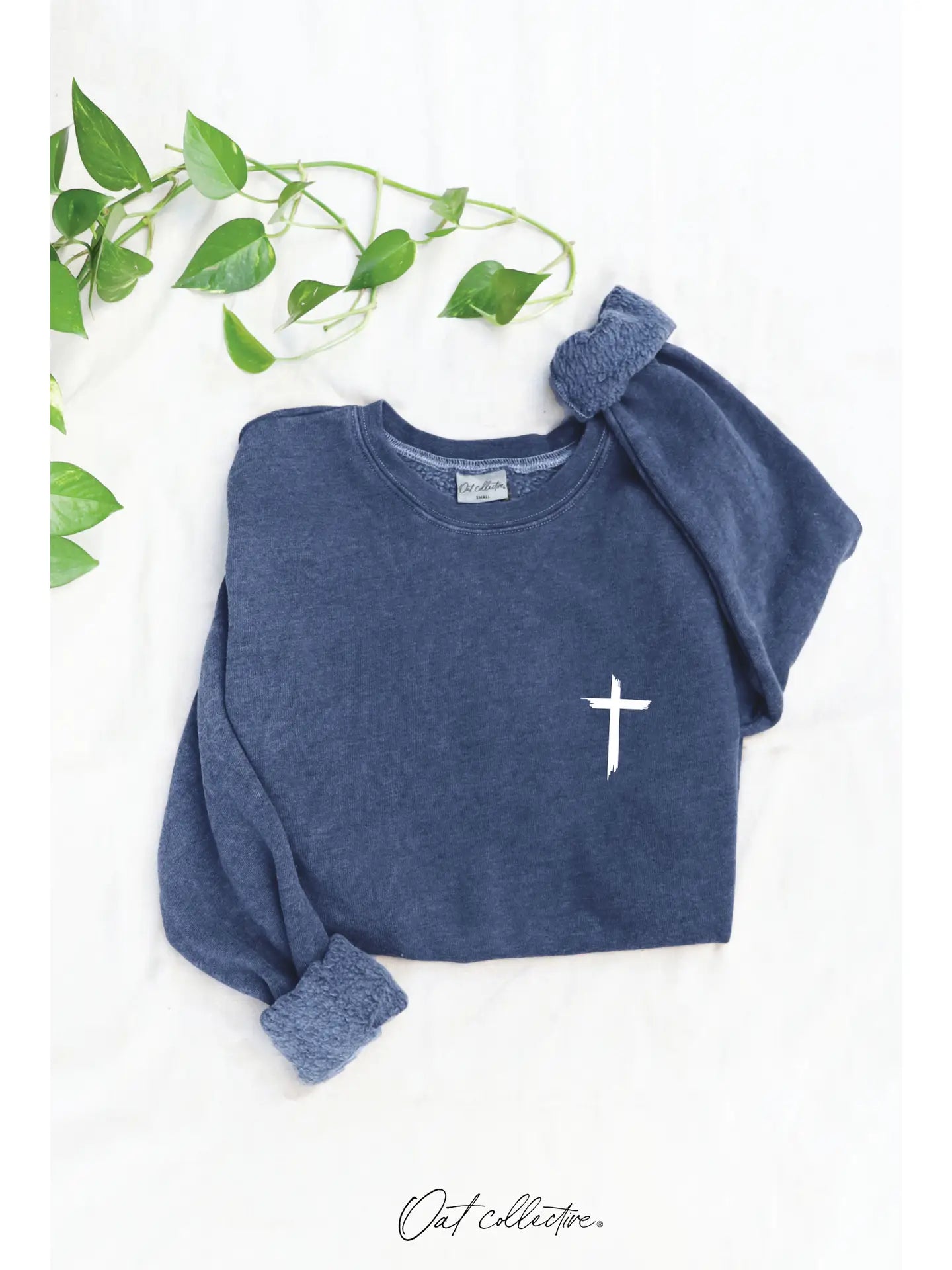 JESUS HAS MY BACK Mineral Graphic Sweatshirt