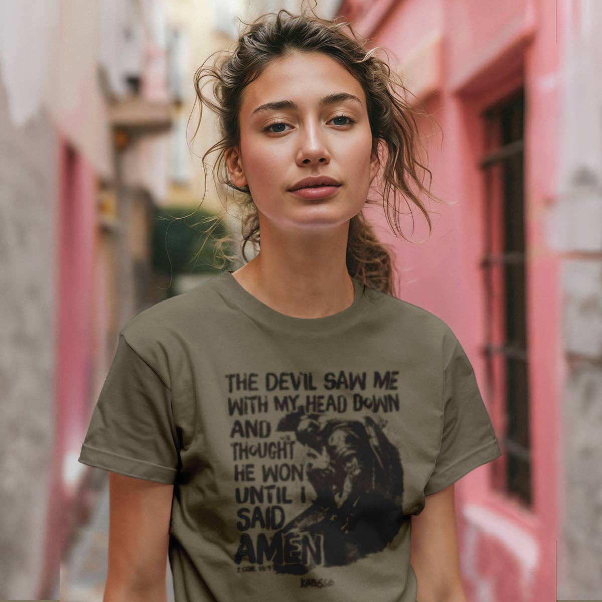Christian T-Shirt Amen: Khaki /